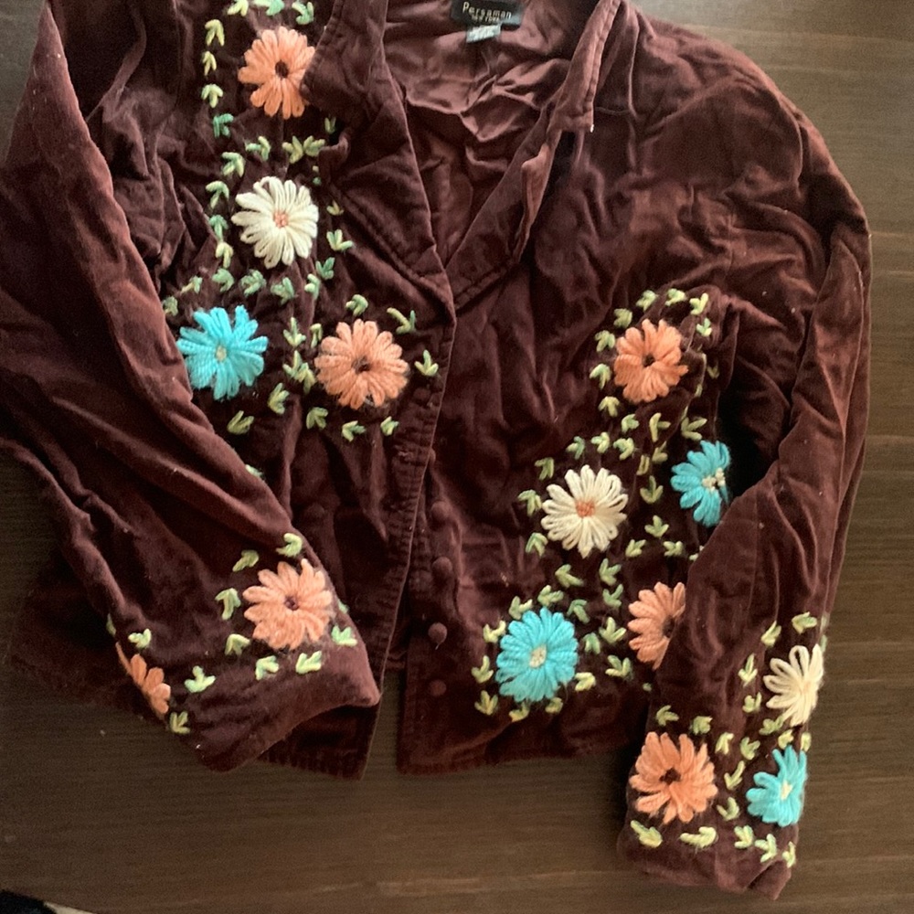 Persaman New York velvety and floral, stitched blazer